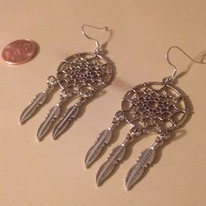 Dream Catcher Earrings Silver Dream Catcher Silver Boho Western Native ...