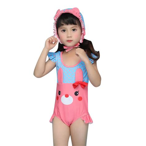 1 8 Years Old Kids Swimsuit For Girls Lovely Big face cat Bathing Suit Children Swimsuit baby ...