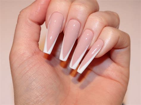 Long Coffin Acrylic Nails French Tip at Glenda Macon blog