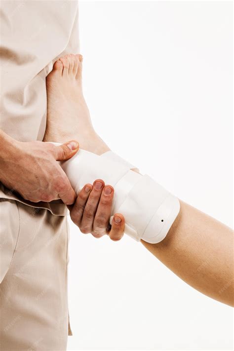 Premium Photo | Ankle and foot external orthosis to reduce pathological