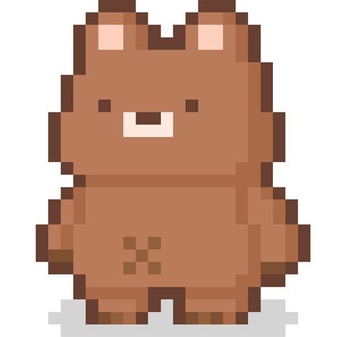 Pixel Art Cute Fat Bear Character 2 27517647 PNG