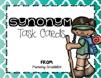 synonym task cards  primary scribbles teachers pay teachers