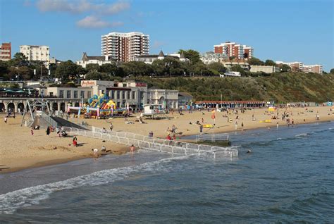 East Cliff Beach, from pier, Bournemouth - Beautiful England Photos