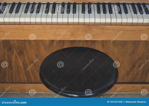 Large Wooden Piano and Pianist Seat Stock Photo - Image of grand ...