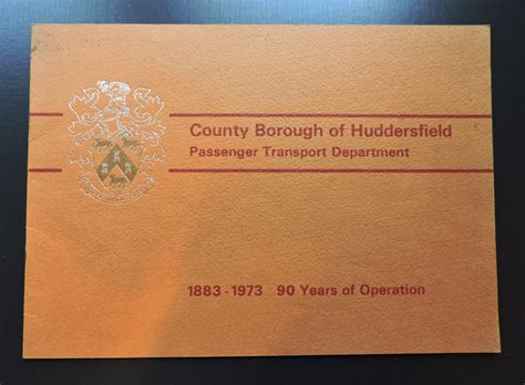 County Borough of Huddersfield Passenger Transport Department 1883