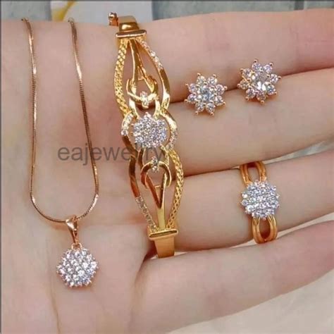 jual  set perhiasan emas dewasa asli  karat mewah elegan simple