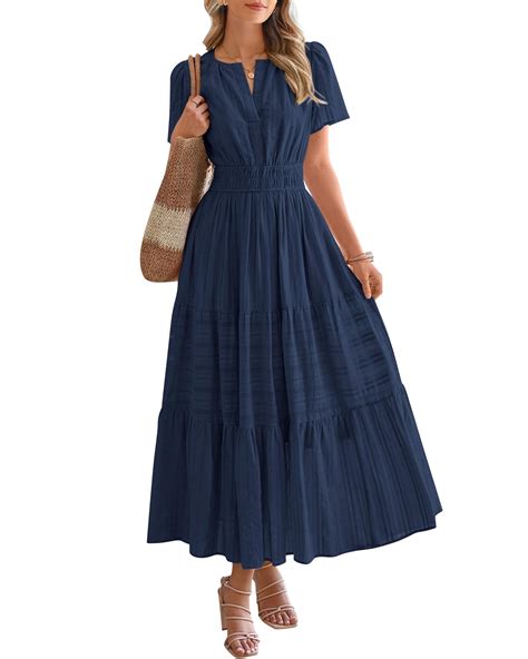 BTFBM Womens Summer 2025 Casual Midi Maxi Dresses Lightweight Short