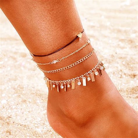 Zhini Zomer Beach Body Voet Goud Enkelbanden Voor – Vicedeal
