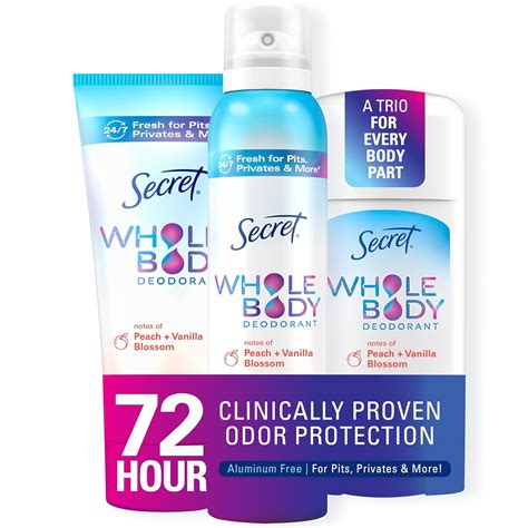 Amazon.com : Secret Whole Body Deodorant For Women Stick, Spray & Cream