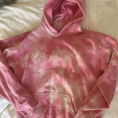 Pink tie dye vintage hoodie Size 8 Pink and white... - Depop