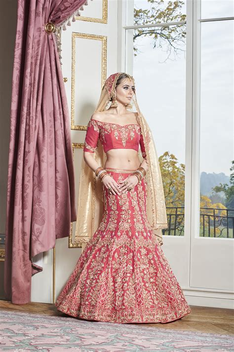 Indian Wedding Outfits - Elegant Two Piece Asian Bridal Wear | Asian