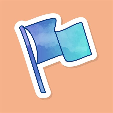 premium vector waving white flag color sticker