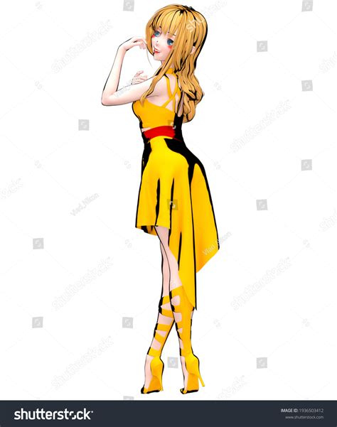 3d Sexy Anime Doll Japanese Big Stock Illustration 1936503412