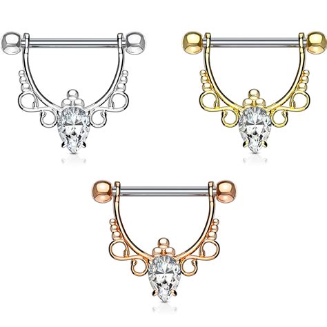 PAIR - Playboy Bunny Inlay Steel Nipple Ring Barbells | BodyDazz