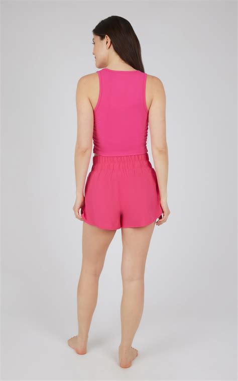 2 Pc Heavenly Ribbed Phoebe Cropped Tank and Lightstreme Commuter