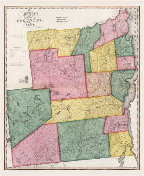 Essex County New York 1840 - Burr State Atlas - OLD MAPS