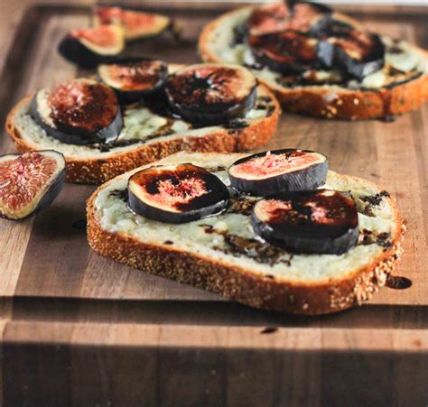 Open Faced Fig and Blue Cheese Sandwiches with Balsamic Reduction