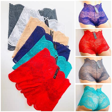 Lot of 6 Women's Sexy Boyshorts Underwears Lace Panties Cheeky Boxer