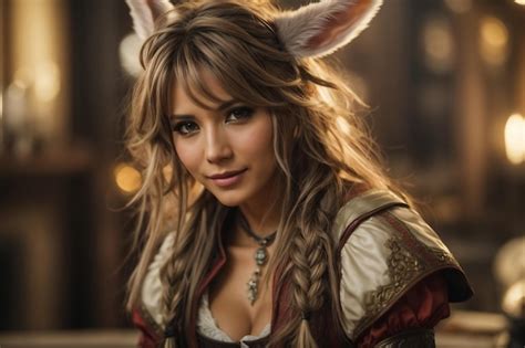 Premium Photo | Portrait of a posing blue eyed fantasy female Ranger