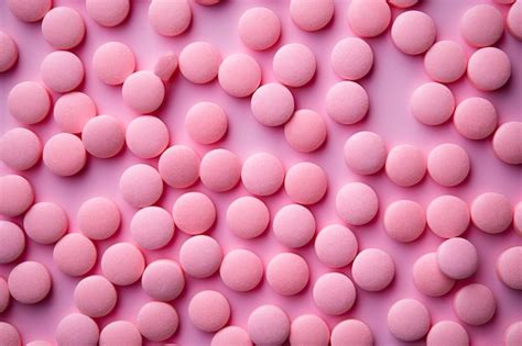 Tablet Candies on Pink Texture Background Compressed Sugar Powder ...