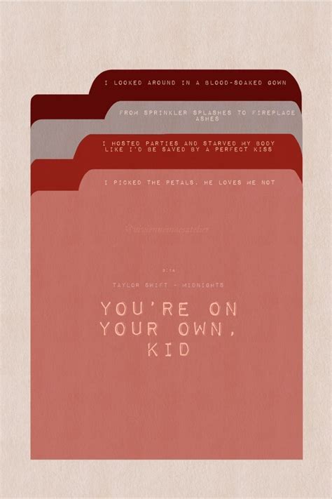 Taylor swift you re on your own kid lyric color palette poster sticker ...