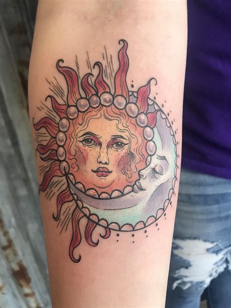 Very fresh sun & moon done by Sarah @ MPLS Tattoo in Minneapolis, MN! I ...