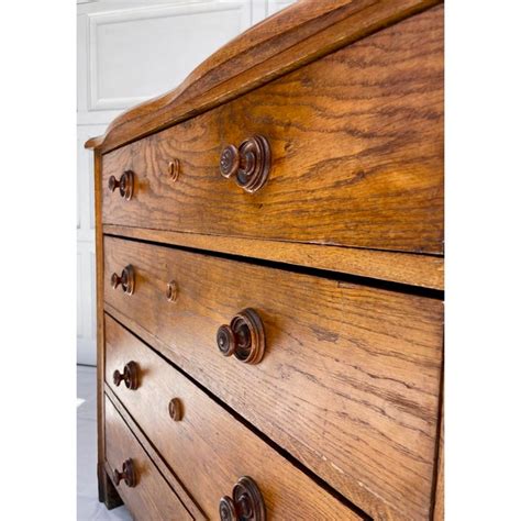 Rustic Solid Wood Chest of Drawers With Handmade Wood Details | Chairish