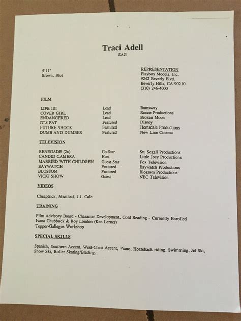 Traci Adell, Playboy Playmate , original talent agency headshot photo w