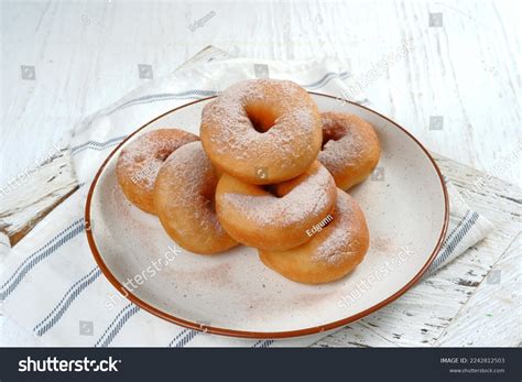 Powdered Sugar Doughnuts Donut On White Stock Photo 2242812503 ...