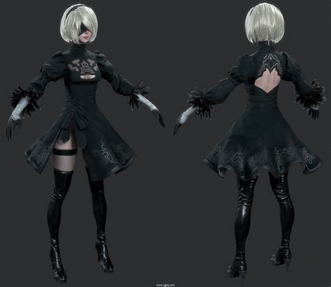 2B模型修复版，网上其它有些版本导入Ue4屁股得胖子会穿出来，模型野不如这个精细 - CG模型 - Powered by Discuz!