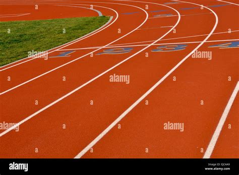 oval running track stock photo alamy