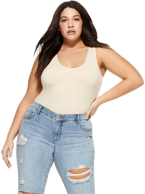 Sofia Jeans by Sofia Vergara Plus Size Tank Top Bodysuit - Walmart.com