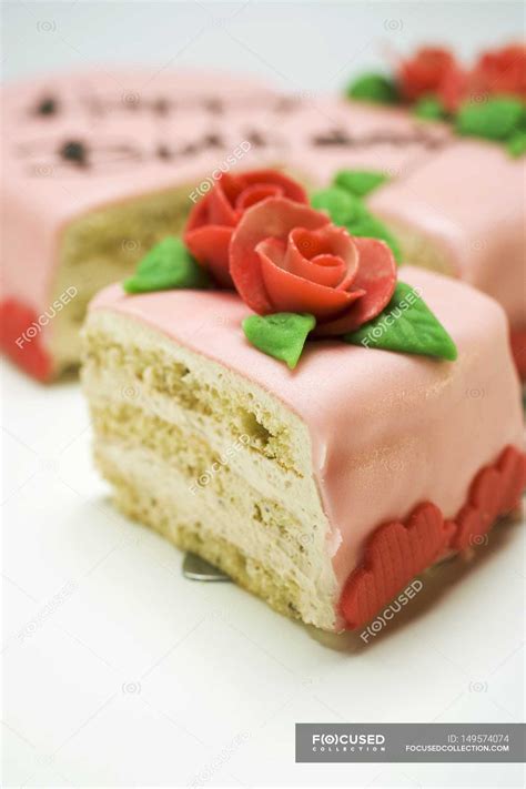 Pink heart-shaped birthday cake — calorie, delicious - Stock Photo ...