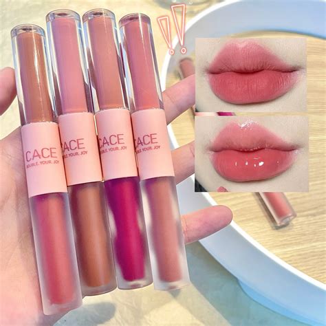 Matte-Velvet-Double-Head-Lip-Gloss-Sexy-Red-Tint-Liquid-Lipstick