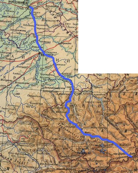 Трасса М52 "Чуйский тракт" на карте