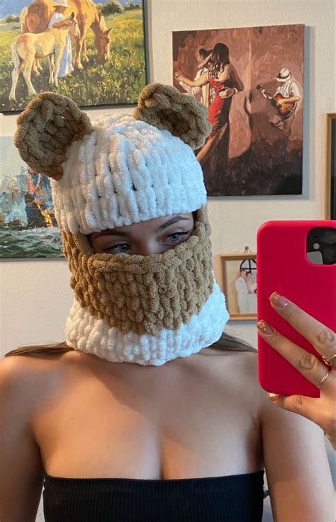 Балаклава плюшевая 🐻🐻🐻 | Пряжа, Вязаные крючком аксессуары, Схемы ...