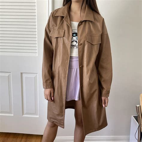 womens tan coat depop
