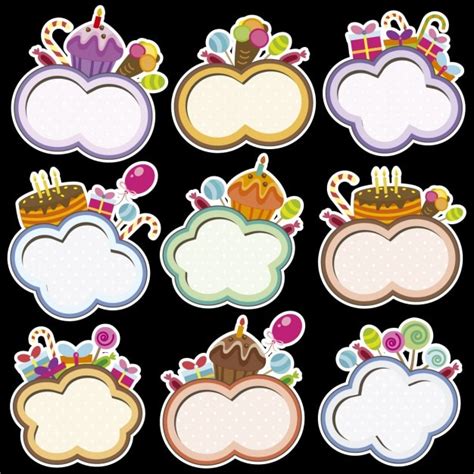 Free Vector | Birthday frames with cloud shape