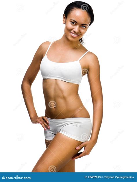 Young Beautiful Girl with Perfect Body Stock Image - Image of black