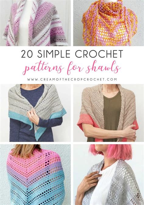 20 Simple Crochet Patterns for Shawls - Cream Of The Crop Crochet