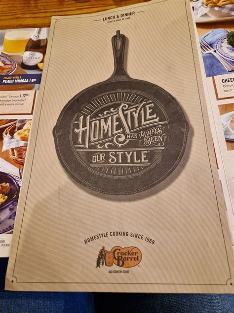Menu at Cracker Barrel Old Country Store, South Portland