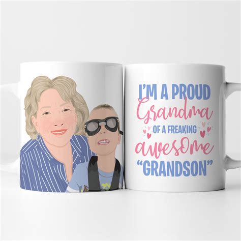 Proud Grandma Grandson Mug Personalized – Personalized Drawing Gifts