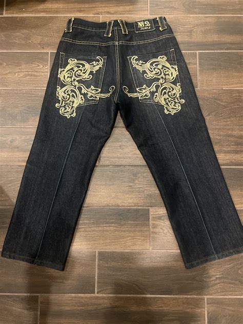 Vintage 34 X 32 M2 DESIGN JEAN Y2K STREETWEAR EMBROIDERED JEANS | Grailed