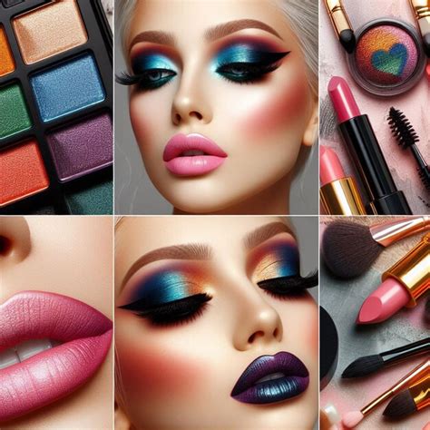 Premium Photo | Makeup photo collage