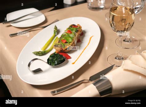 restaurant table  fish stock photo alamy