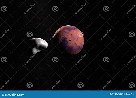 satellites martians phobos  deimos orbiting  mars planet