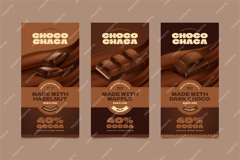Etiqueta de alimentos de chocolate con estilo realista | Vector Premium