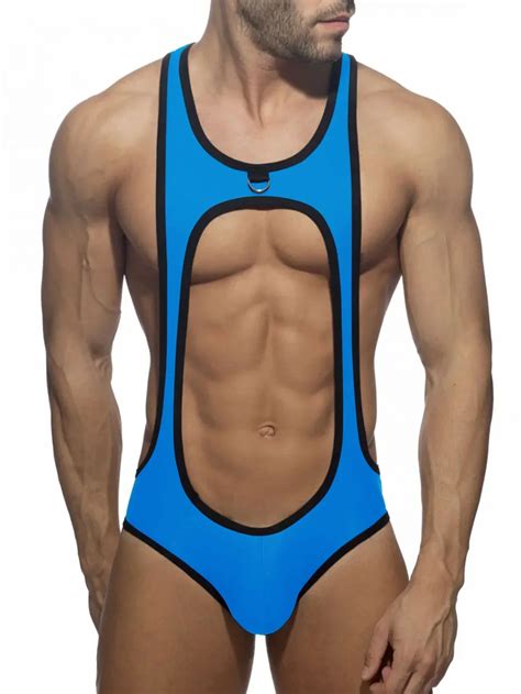 Men-s-Thong-Leotard-Bodysuit-Stretch-Wrestling-Singlet-Jumpsuit-One