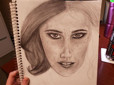 I started by drawing only eyes, which led to nose, which led to a whole