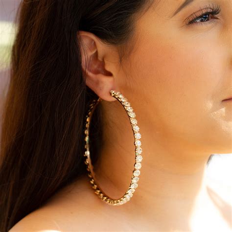 4 Hoop Dazzle Earrings / 3 Hoop Rhinestone Hoop - Etsy